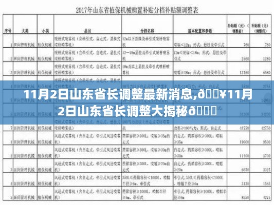 11月2日山东省长调整的最新消息与大揭秘