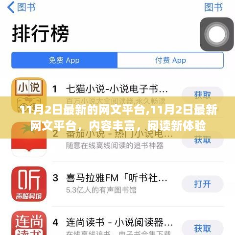 11月2日最新网文平台，内容丰富，阅读新体验