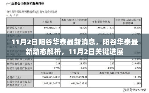 阳谷华泰最新动态及11月2日关键进展解析