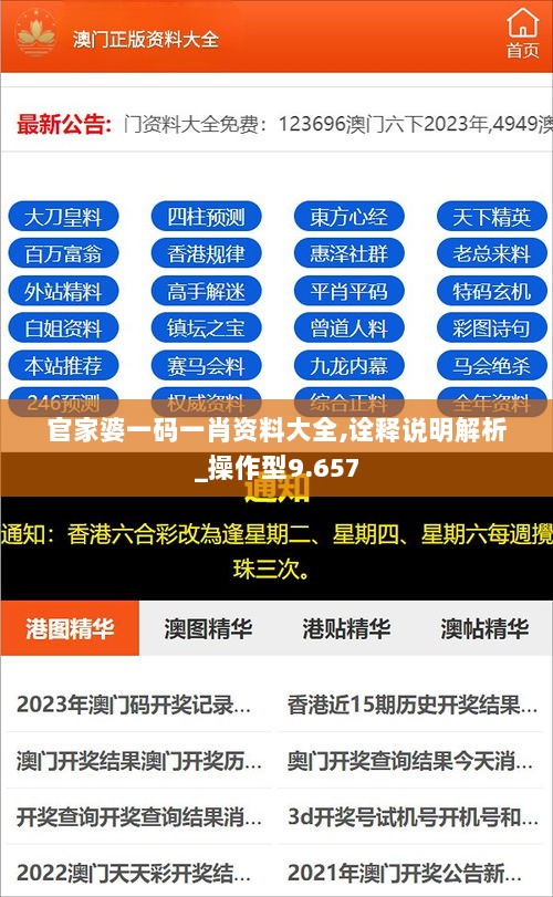 官家婆一码一肖资料大全,诠释说明解析_操作型9.657