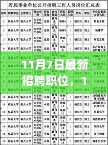 11月7日与爱同行，最新招聘职位，共赴职场新征程