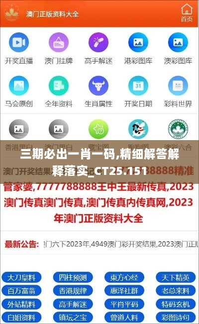 三期必出一肖一码,精细解答解释落实_CT25.151