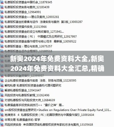 新奥2024年免费资料大全,新奥2024年免费资料大全汇总,精确解答解释落实_超级版85.750