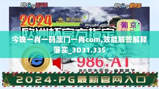 今晚一肖一码澳门一肖com,效能解答解释落实_3D31.335