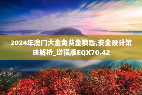 2024年澳门大全免费金锁匙,安全设计策略解析_增强版EQX70.42