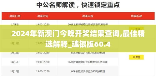 2024年新澳门今晚开奖结果查询,最佳精选解释_魂银版60.4