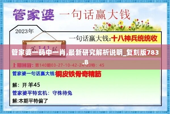 管家婆一码中一肖,最新研究解析说明_复刻版783.8