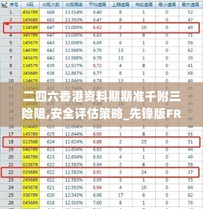 二四六香港资料期期准千附三险阻,安全评估策略_先锋版FRI626.24