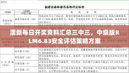 澳新每日开奖资料汇总三中三，中级版RLM6.83安全评估策略方案