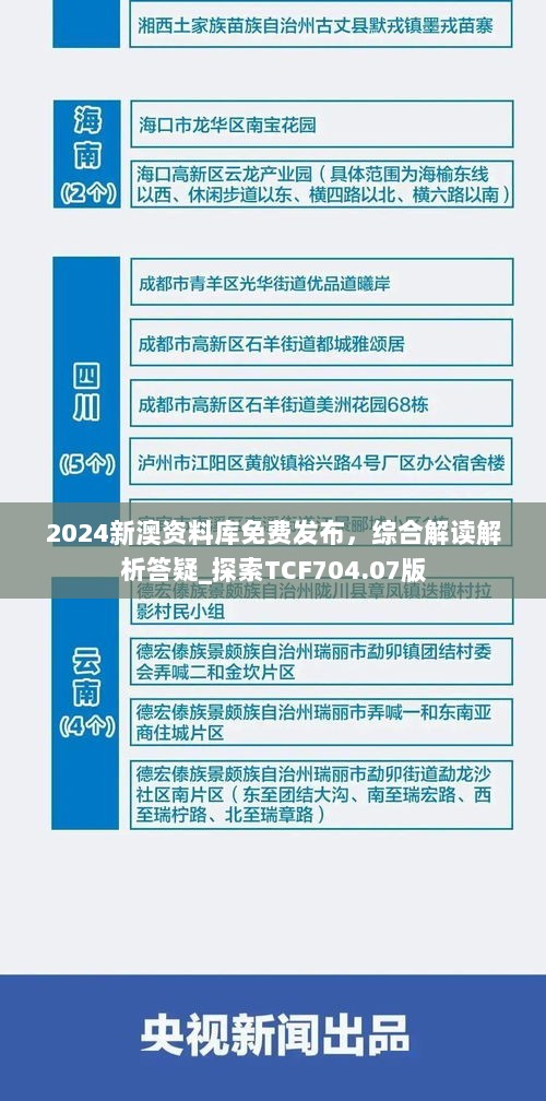 2024新澳资料库免费发布，综合解读解析答疑_探索TCF704.07版