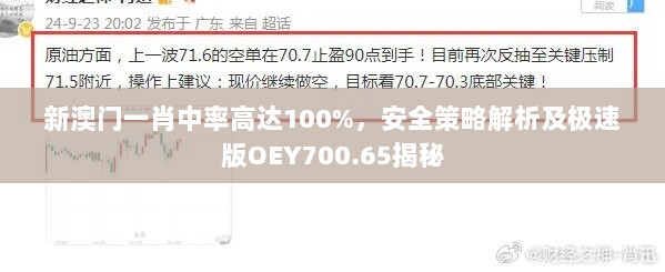 新澳门一肖中率高达100%，安全策略解析及极速版OEY700.65揭秘