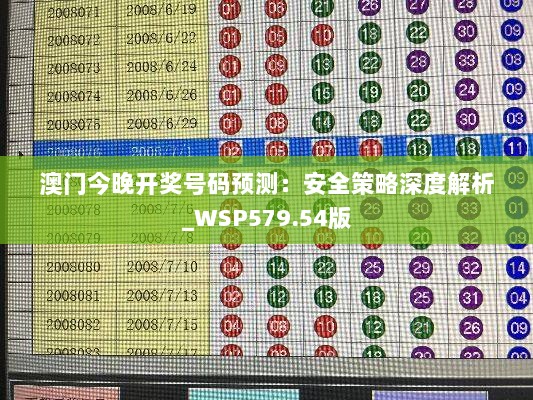 澳门今晚开奖号码预测：安全策略深度解析_WSP579.54版