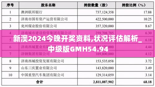 新澳2024今晚开奖资料,状况评估解析_中级版GMH54.94