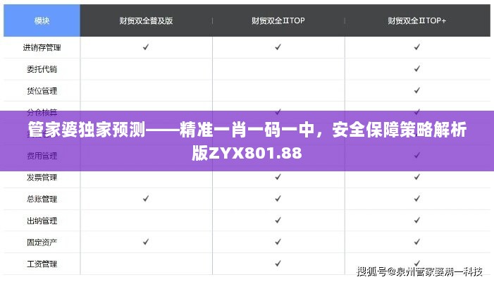 管家婆独家预测——精准一肖一码一中，安全保障策略解析版ZYX801.88