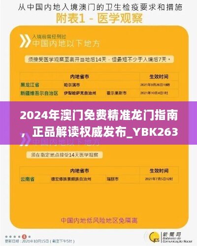 2024年澳门免费精准龙门指南，正品解读权威发布_YBK263.43网页版