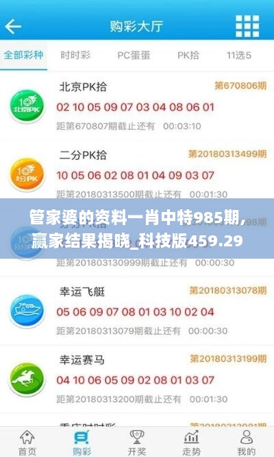 管家婆的资料一肖中特985期,赢家结果揭晓_科技版459.29