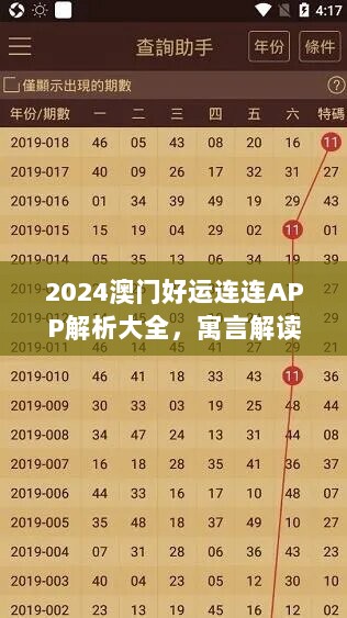 2024澳门好运连连APP解析大全，寓言解读版WHE943.53