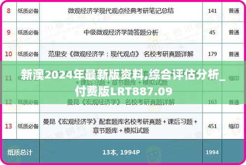 新澳2024年最新版资料,综合评估分析_付费版LRT887.09