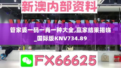 管家婆一码一肖一种大全,赢家结果揭晓_国际版KNV734.89