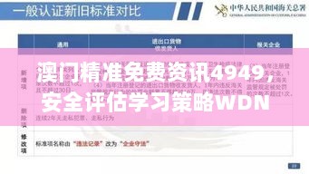 澳门精准免费资讯4949，安全评估学习策略WDN856.52