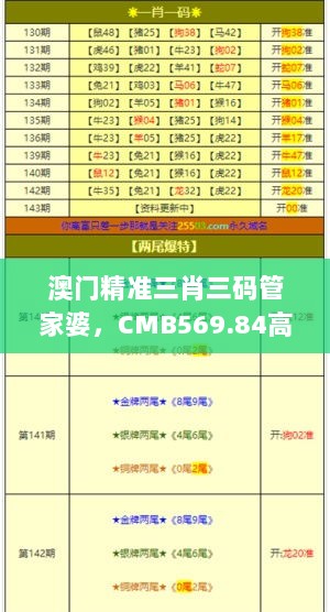 澳门精准三肖三码管家婆，CMB569.84高效安全评估策略