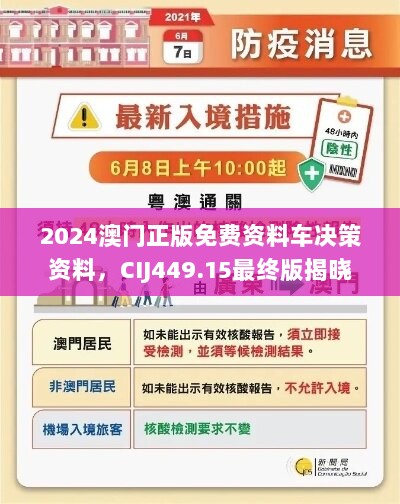 2024澳门正版免费资料车决策资料，CIJ449.15最终版揭晓