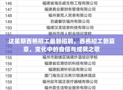 西樵招工新篇章，变化中的自信与成就之歌