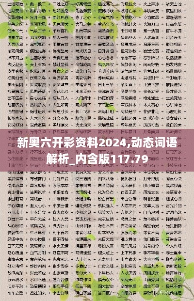 新奥六开彩资料2024,动态词语解析_内含版117.79