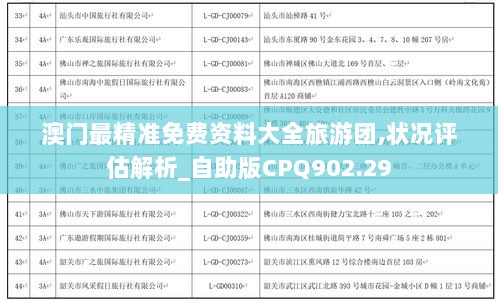 澳门最精准免费资料大全旅游团,状况评估解析_自助版CPQ902.29