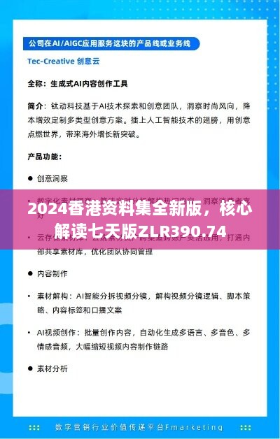 2024香港资料集全新版，核心解读七天版ZLR390.74