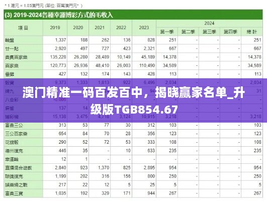 澳门精准一码百发百中，揭晓赢家名单_升级版TGB854.67