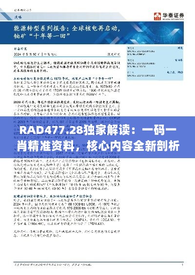 RAD477.28独家解读：一码一肖精准资料，核心内容全新剖析