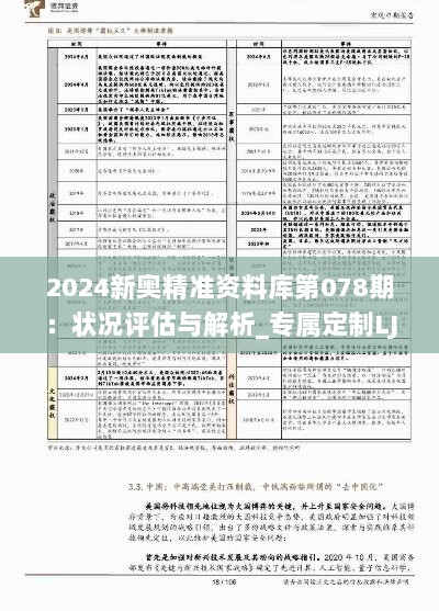 2024新奥精准资料库第078期：状况评估与解析_专属定制LJZ948.82版