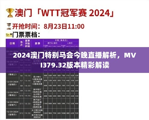 2024澳门特别马会今晚直播解析，MVI379.32版本精彩解读