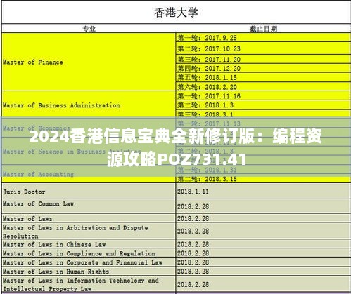 2024香港信息宝典全新修订版：编程资源攻略POZ731.41