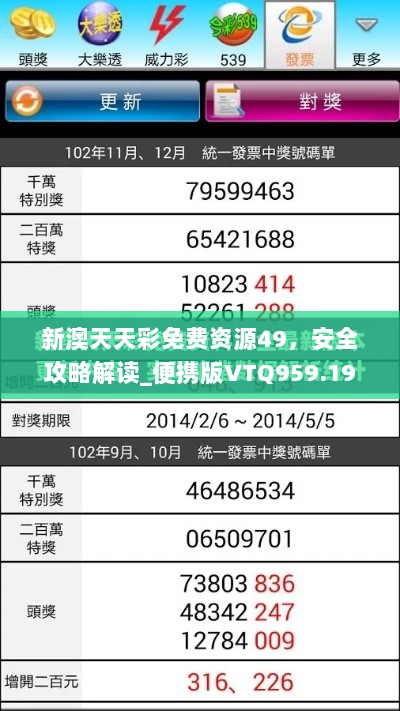 新澳天天彩免费资源49，安全攻略解读_便携版VTQ959.19