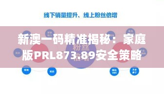 新澳一码精准揭秘：家庭版PRL873.89安全策略深度分析