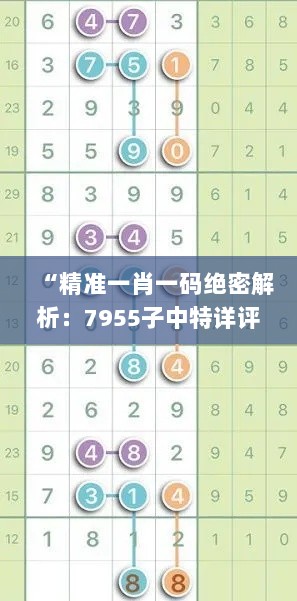 “精准一肖一码绝密解析：7955子中特详评_创新计划版NUJ225.93深度剖析”