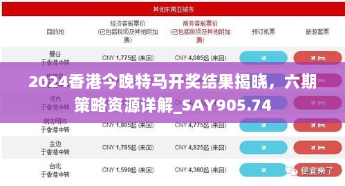 2024香港今晚特马开奖结果揭晓，六期策略资源详解_SAY905.74