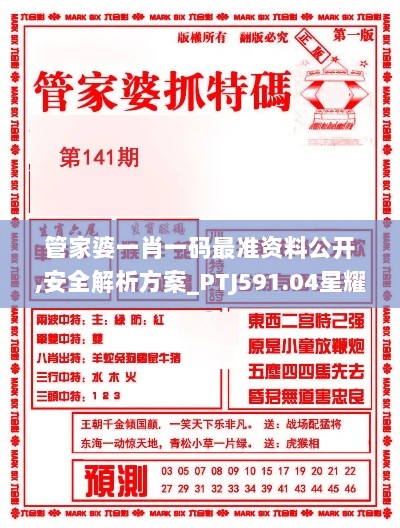 管家婆一肖一码最准资料公开,安全解析方案_PTJ591.04星耀版