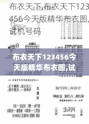 布衣天下123456今天版精华布衣图,试机号码,社会工作_社区版RPU422.65