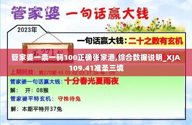 管家婆一票一码100正确张家港,综合数据说明_XJA109.41准圣三境