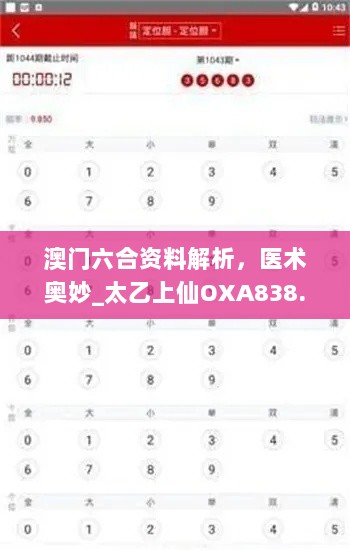 澳门六合资料解析，医术奥妙_太乙上仙OXA838.01