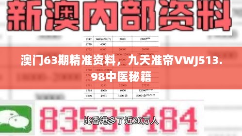 澳门63期精准资料，九天准帝VWJ513.98中医秘籍