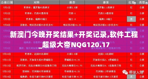 新澳门今晚开奖结果+开奖记录,软件工程_超级大帝NQG120.17