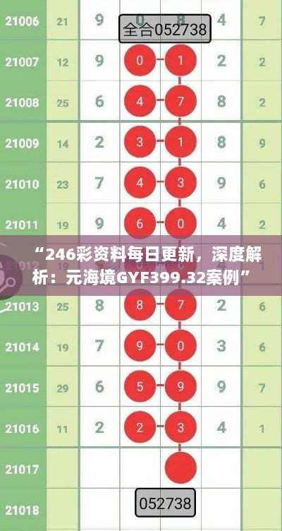 “246彩资料每日更新，深度解析：元海境GYF399.32案例”