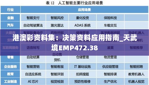 港澳彩资料集：决策资料应用指南_天武境EMP472.38