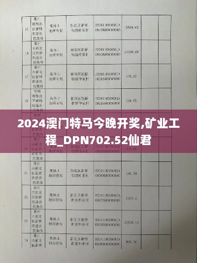 2024澳门特马今晚开奖,矿业工程_DPN702.52仙君