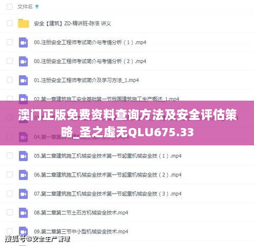 澳门正版免费资料查询方法及安全评估策略_圣之虚无QLU675.33