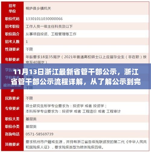 浙江最新省管干部公示流程详解，从了解公示到完成任务的全面解析